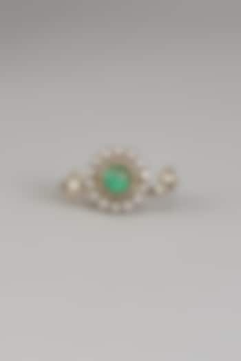 Gold Finish Green Zircon Ring by Beryachi