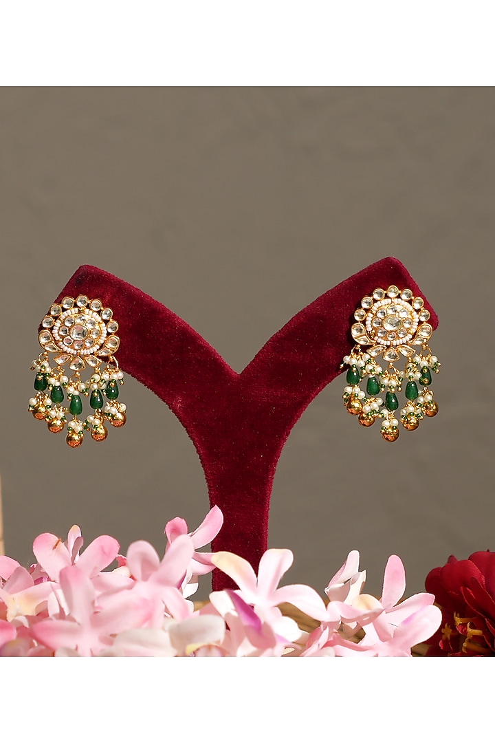 Gold Finish Pacchi Kundan Polki & Pearl Choker Necklace Set by Beryachi at Pernia's Pop Up Shop