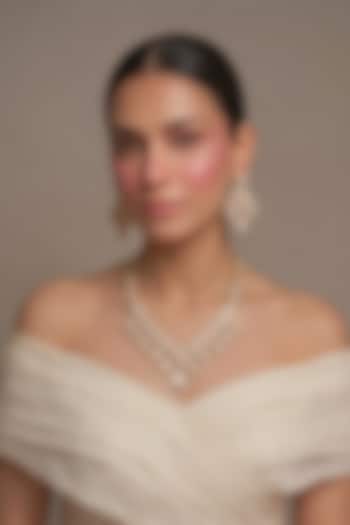 Gold Finish Kundan Polki Necklace Set by Beryachi at Pernia's Pop Up Shop