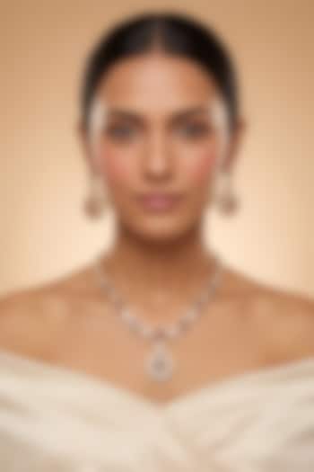 Gold Finish Kundan Polki Pendant Necklace Set by Beryachi at Pernia's Pop Up Shop