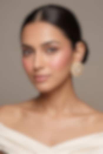 Gold Finish Kundan Polki Stud Earrings by Beryachi at Pernia's Pop Up Shop