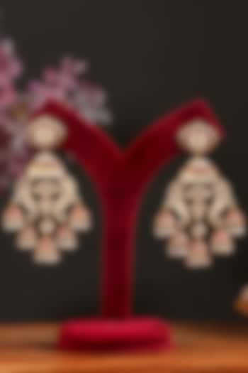 Gold Finish Ruby & Kundan Polki Jhumka Earrings by Beryachi at Pernia's Pop Up Shop