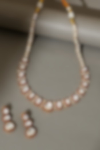 Gold Finish Kundan Polki Red Meenakari Necklace Set by Beryachi at Pernia's Pop Up Shop