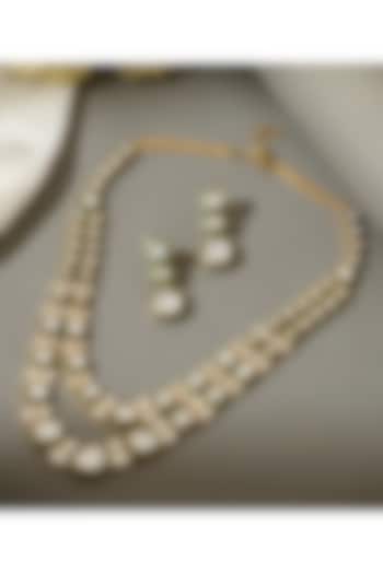 Gold Plated Kundan Polki Meenakari Layered Necklace Set by Beryachi at Pernia's Pop Up Shop