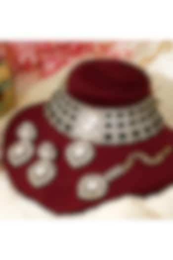 Gold Plated Kundan Polki Choker Necklace Set by Beryachi at Pernia's Pop Up Shop