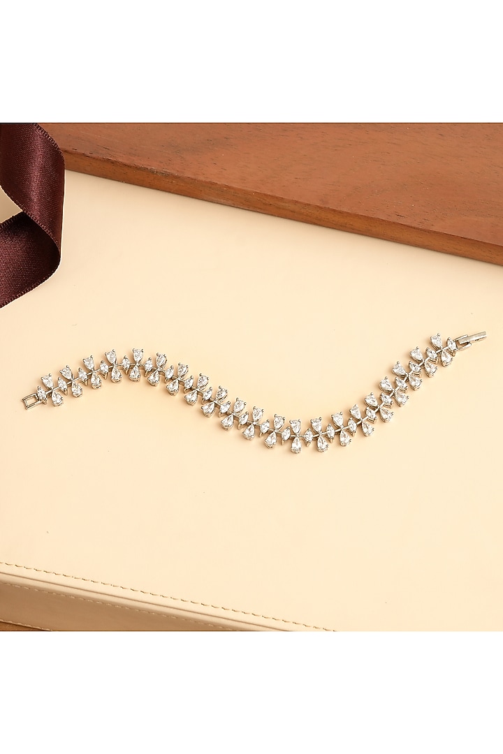 White Finish Korean Diamond Tennis Bracelet by Beryachi at Pernia's Pop Up Shop