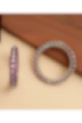 Gold Plated Kundan Polki & Ruby Stone Bangles (Set Of 2) by Beryachi at Pernia's Pop Up Shop