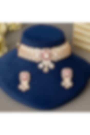 Gold Plated Kundan Polki & Ruby Choker Necklace Set by Beryachi at Pernia's Pop Up Shop