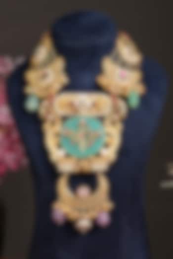 Gold Plated Kundan Polki Necklace Set by Beryachi at Pernia's Pop Up Shop