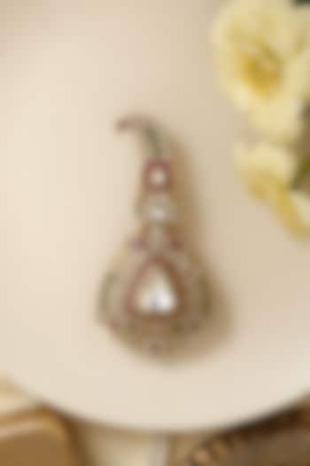 Gold Finish Multi-Colored Kundan Polki & Pearl Kalangi by Beryachi Men at Pernia's Pop Up Shop