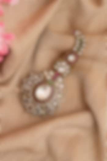 Gold Finish Multi-Colored Kundan Polki & Pearl Kalangi by Beryachi Men at Pernia's Pop Up Shop