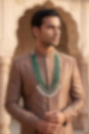 Green Kundan Polki Mala by Beryachi Men at Pernia's Pop Up Shop