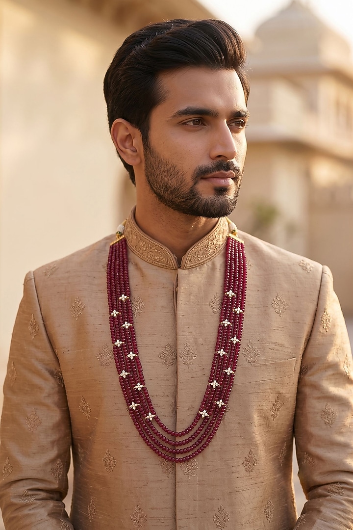 Ruby Kundan Polki Mala by Beryachi Men at Pernia's Pop Up Shop