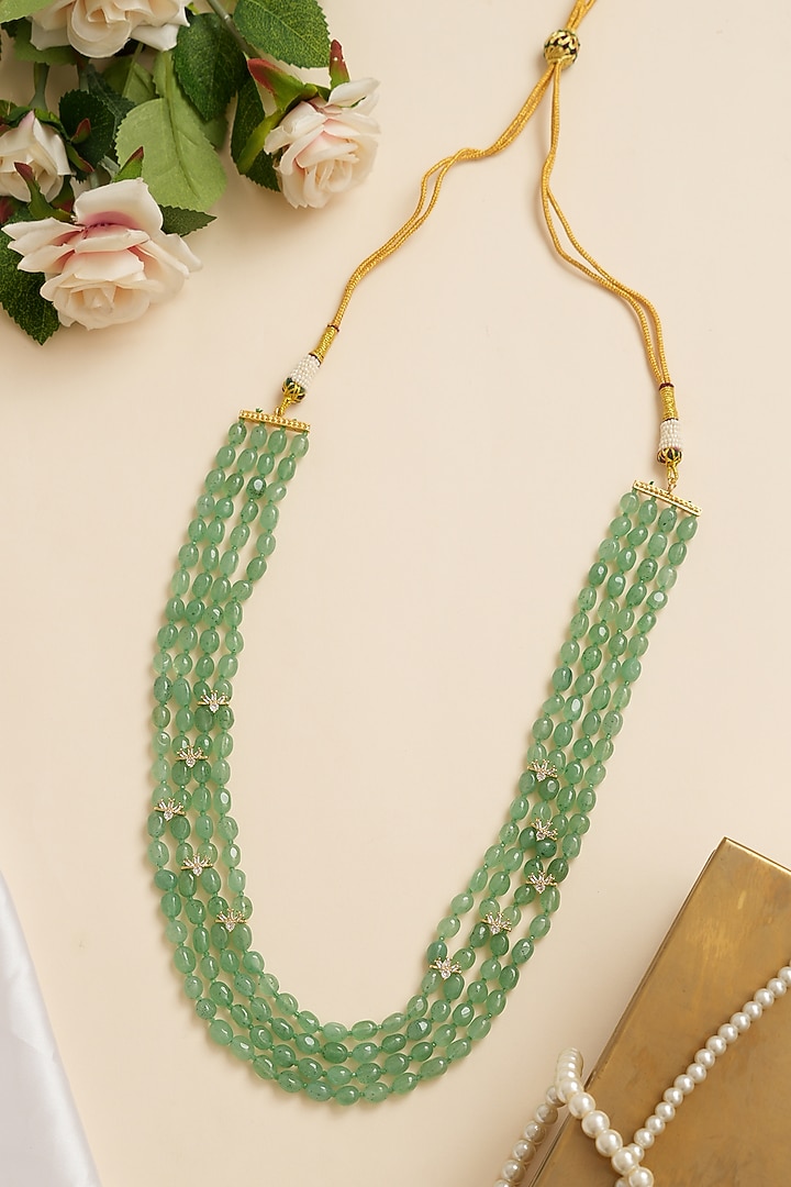 Emerald Kundan Polki Mala by Beryachi Men at Pernia's Pop Up Shop