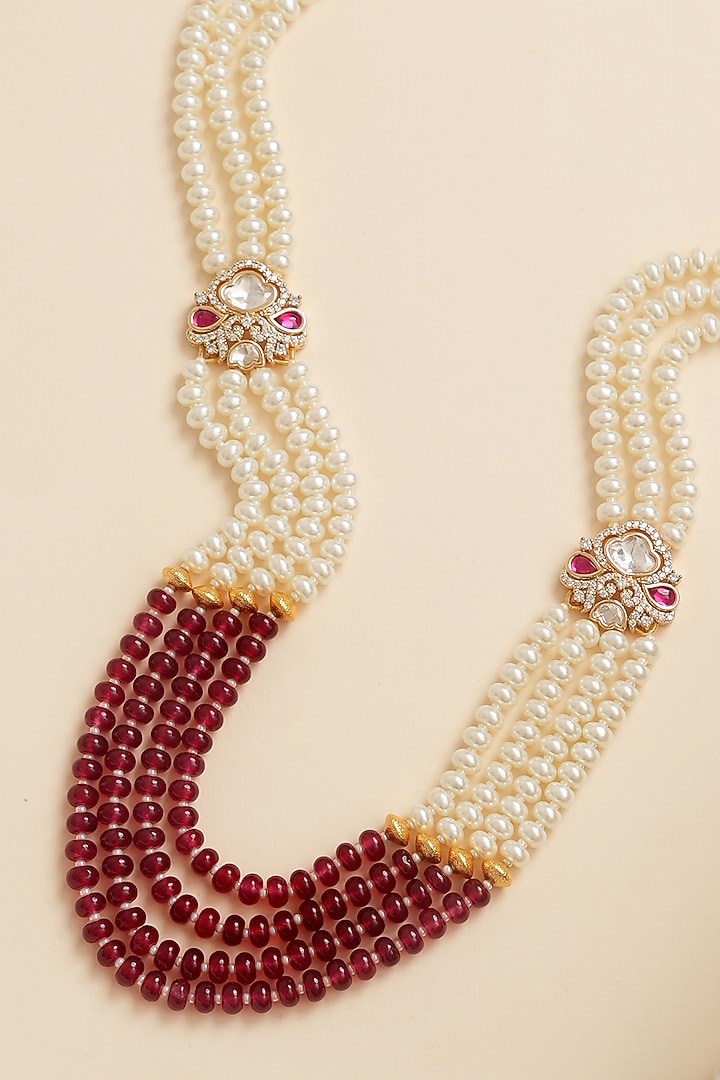 Multi-Colored Kundan Polki Mala by Beryachi Men at Pernia's Pop Up Shop