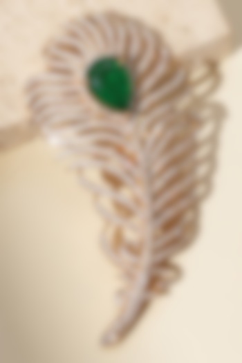 Gold Finish Kundan Polki Brooch by Beryachi Men at Pernia's Pop Up Shop