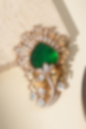 Gold Finish Kundan Polki Brooch by Beryachi Men at Pernia's Pop Up Shop