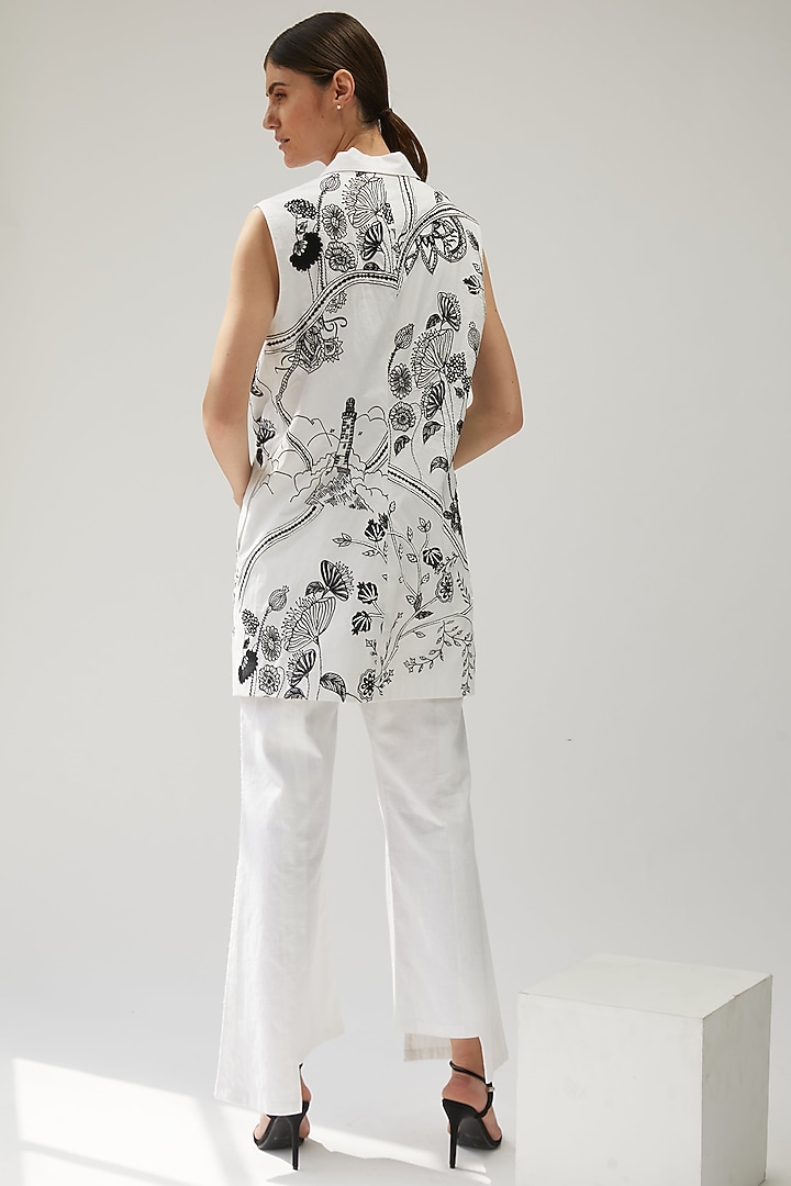 White Cotton Half Trench Jacket by Be True at Pernia's Pop Up Shop