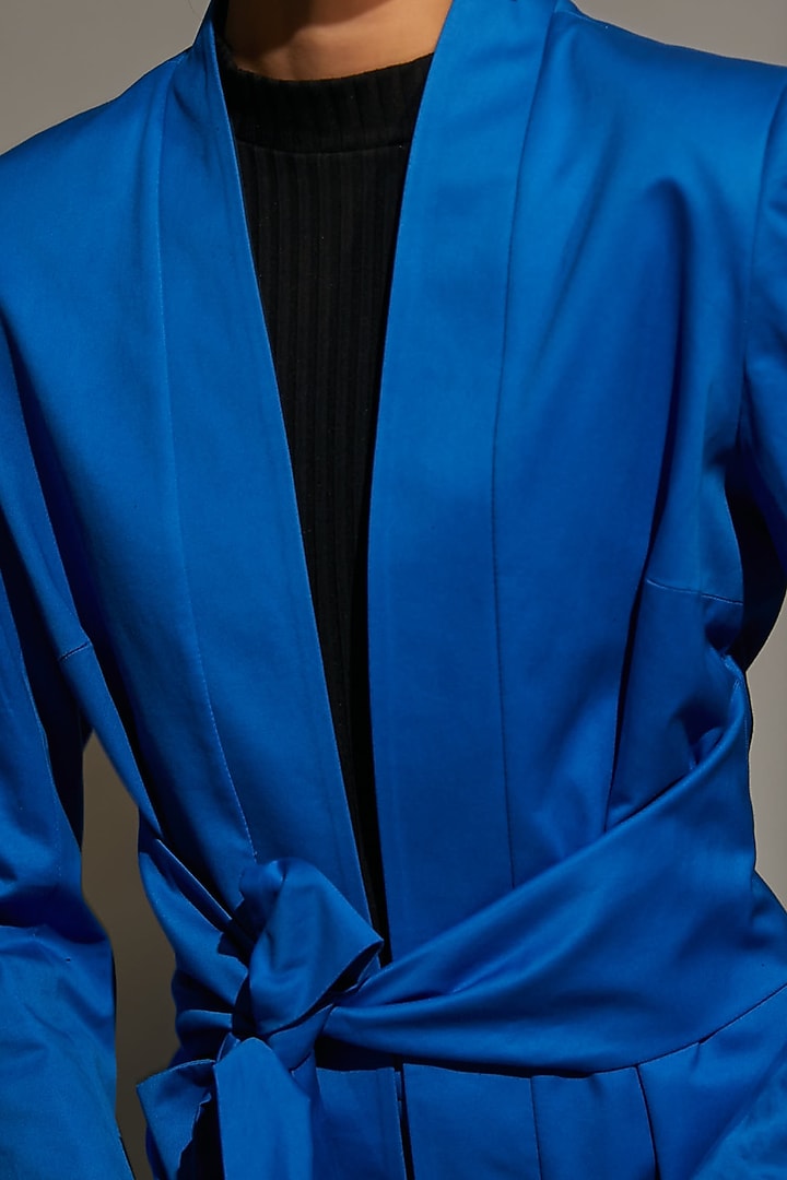 Electric Blue Cropped Pant Set by Be True at Pernia's Pop Up Shop
