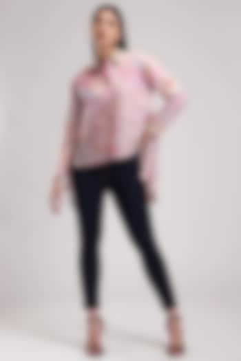 Pink Embroidered Asymmetrical Shirt by Be True at Pernia's Pop Up Shop