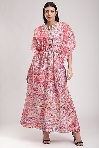 Red Printed Kaftan Dress by Be True