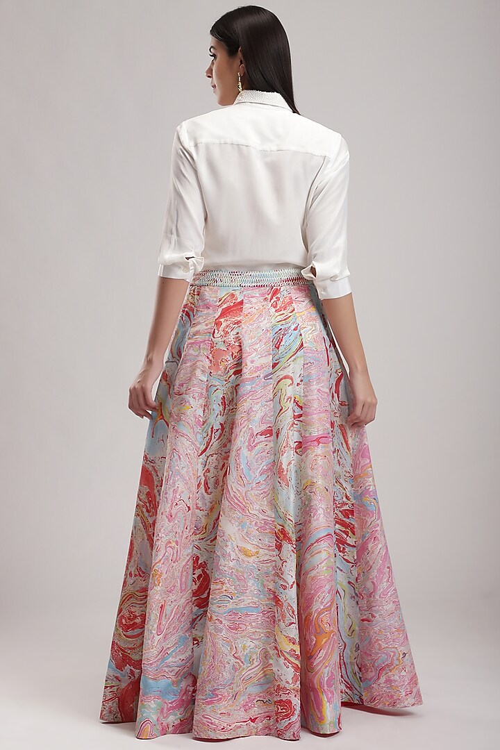 Red & Pink Printed Skirt Set by Be True at Pernia's Pop Up Shop