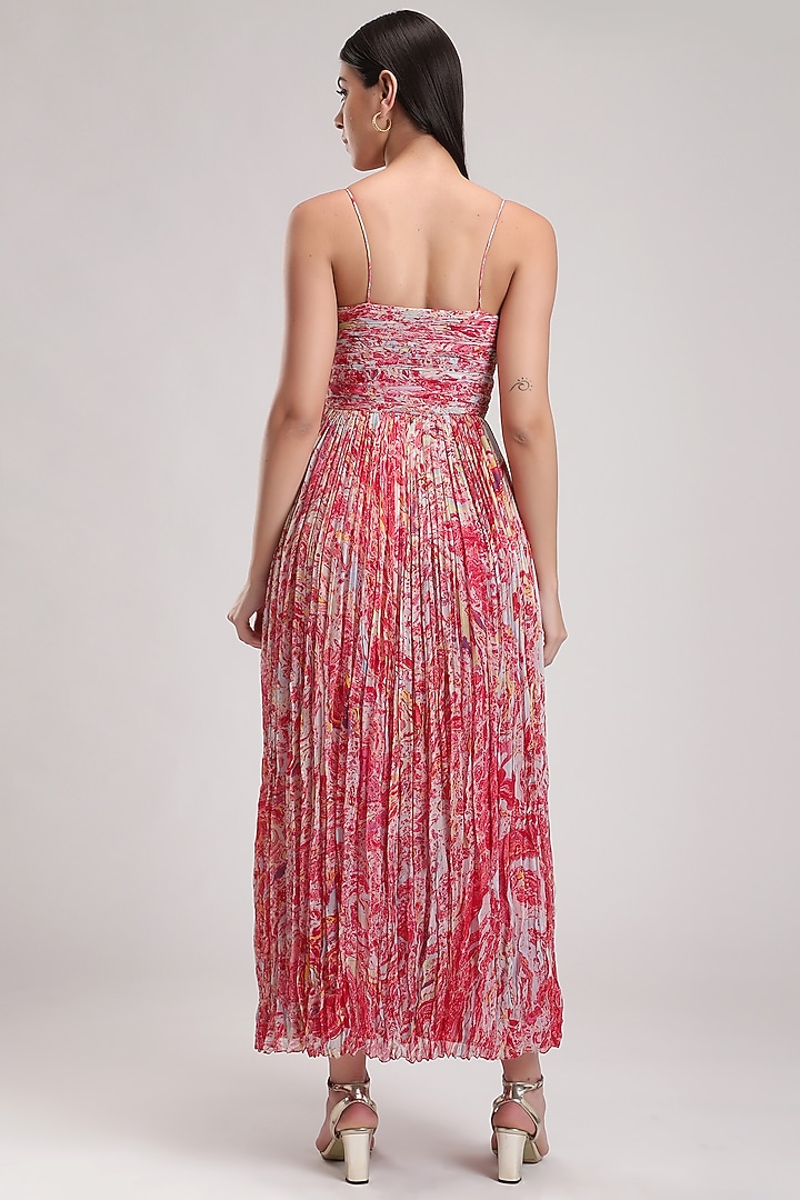 Red Handcrafted Printed Vacation Dress by Be True at Pernia's Pop Up Shop