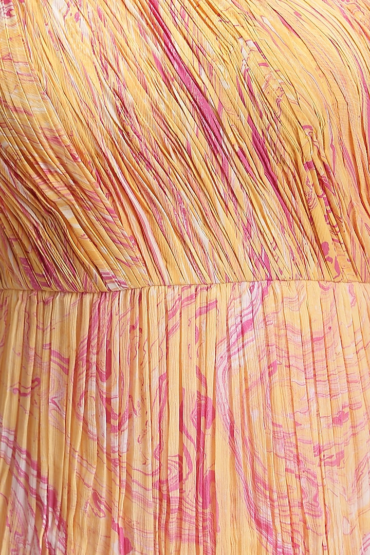 Peach Handcrafted Printed Carpet Vacation Dress by Be True at Pernia's Pop Up Shop