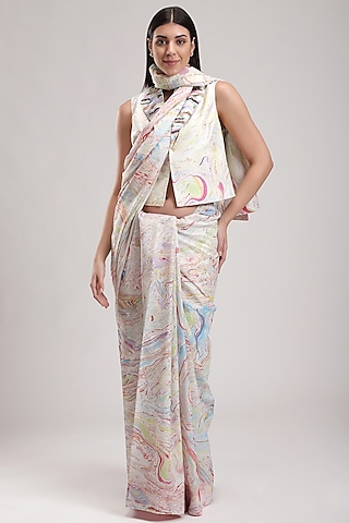 White Sequins & Embroidered Waistcoat by Be True
