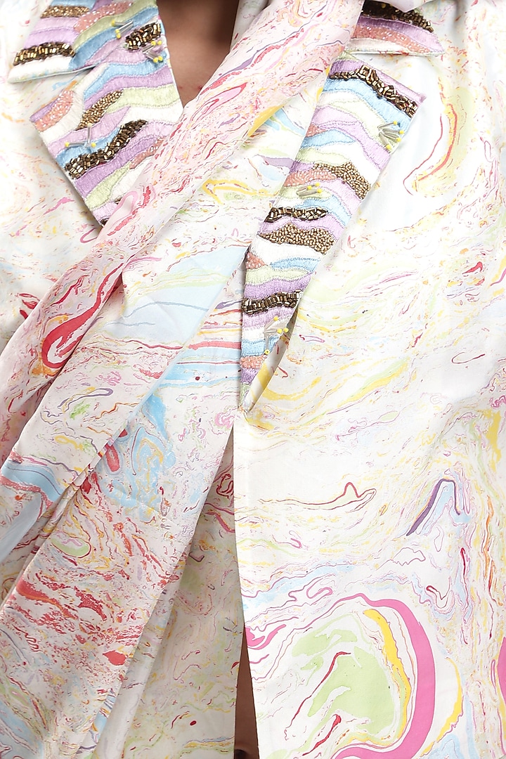 White Sequins & Embroidered Waistcoat by Be True at Pernia's Pop Up Shop
