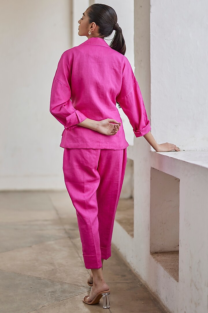 Rani Pink Linen Co-Ord Set by BETRUE at Pernia's Pop Up Shop