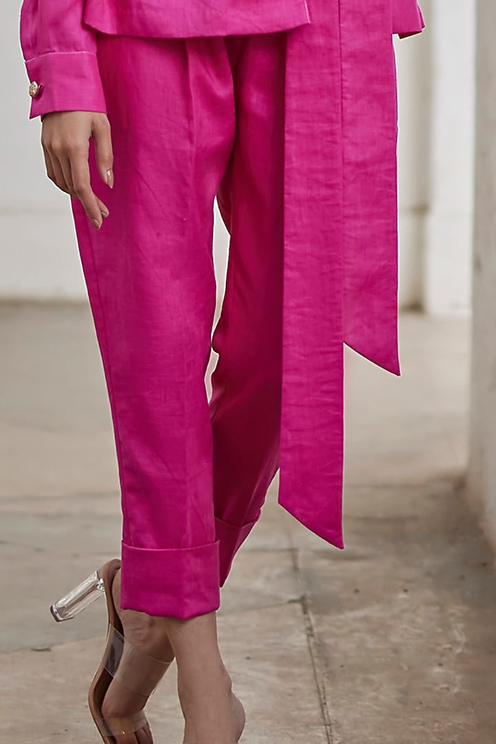 Rani Pink Linen Co-Ord Set by BETRUE at Pernia's Pop Up Shop