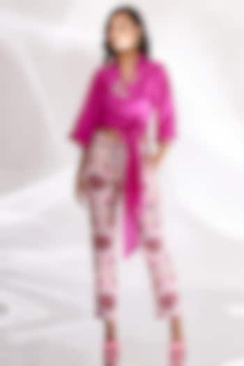 Rani Pink Habutai Silk Wrapped Shirt by BETRUE