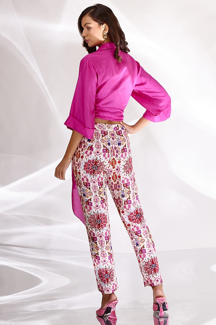 Rani Pink Habutai Silk Wrapped Shirt by BETRUE at Pernia's Pop Up Shop