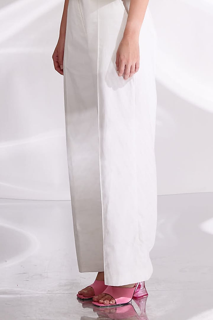 White Cotton Embroidered Co-Ord Set by BETRUE at Pernia's Pop Up Shop