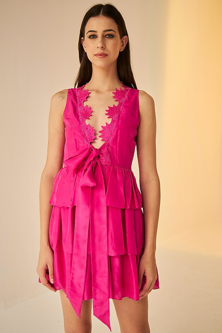 Pink Habutai Silk Summer Dress by BETRUE at Pernia's Pop Up Shop