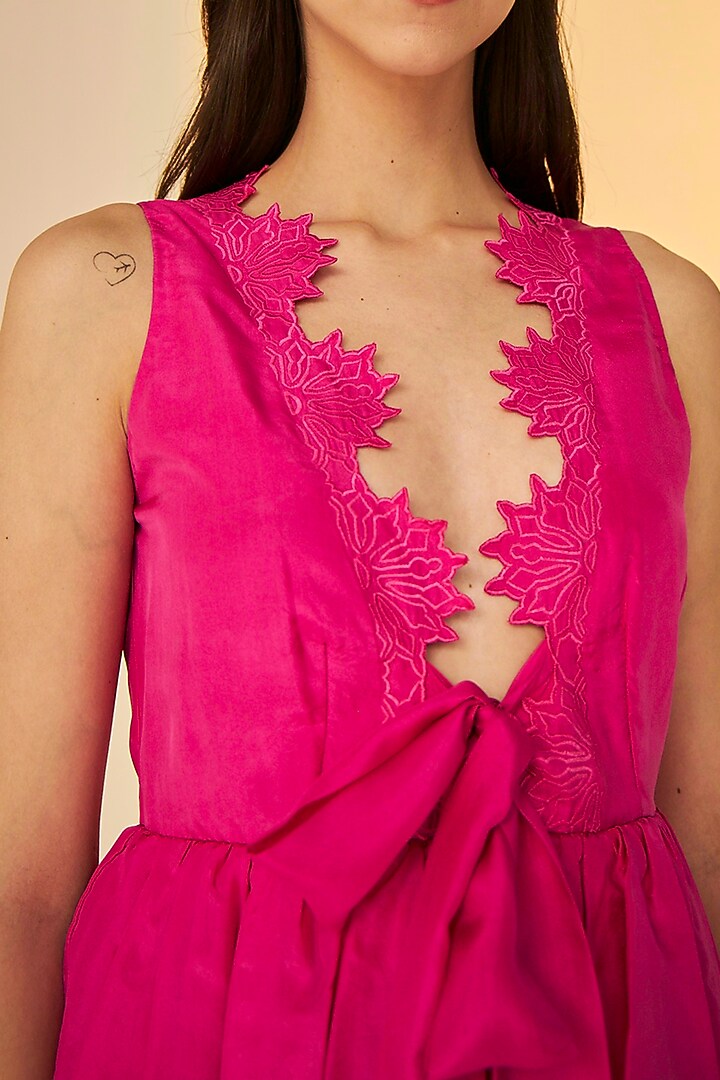 Pink Habutai Silk Summer Dress by BETRUE at Pernia's Pop Up Shop