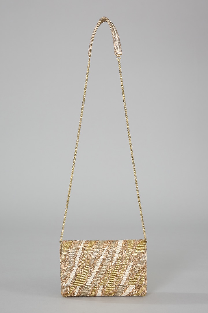 Gold & Silver Embroidered Clutch by BEAU MONDE at Pernia's Pop Up Shop