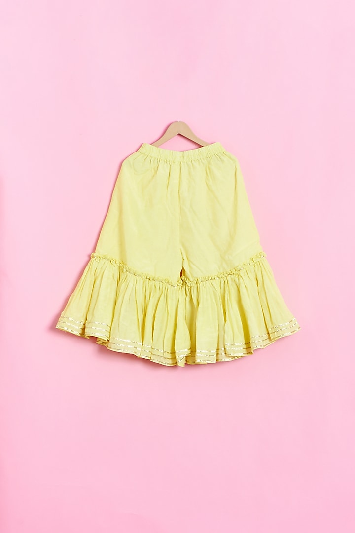 Yellow Cotton Silk Sharara Set For Girls by Be Bonnie at Pernia's Pop Up Shop