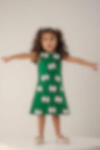 Green Banana Crepe Bow Dress For Girls by Be Bonnie at Pernia's Pop Up Shop