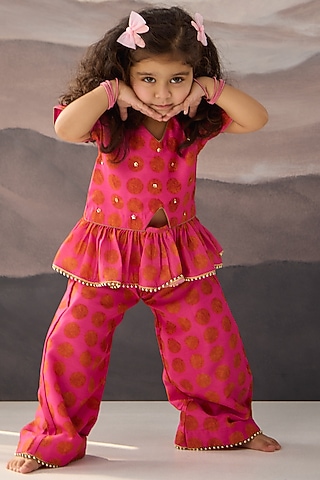 Pink Cotton Muslin Co-Ord Set by Be Bonnie