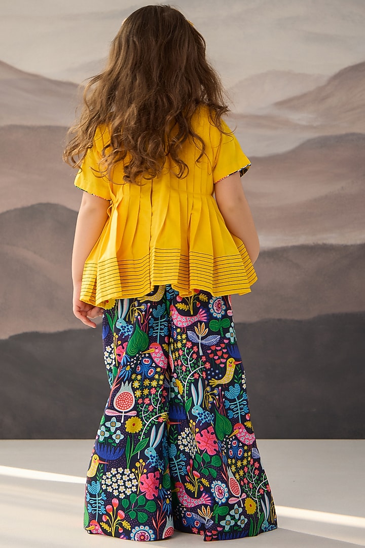 Multi-Colored Cotton Muslin Floral Printed Co-Ord Set For Girls by Be Bonnie at Pernia's Pop Up Shop