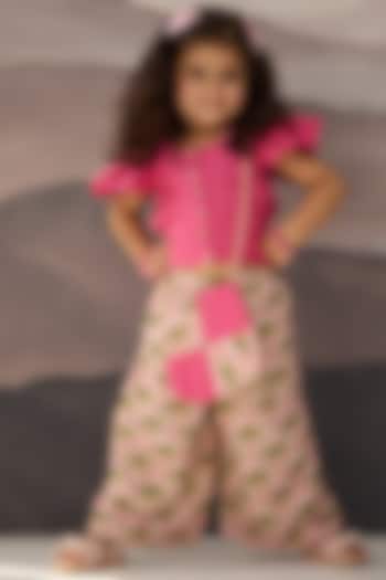 Pink Cotton Muslin Printed Co-Ord Set For Girls by Be Bonnie at Pernia's Pop Up Shop