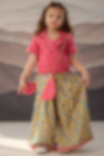 Yellow Cotton Muslin Paisley Printed Co-Ord Set For Girls by Be Bonnie at Pernia's Pop Up Shop