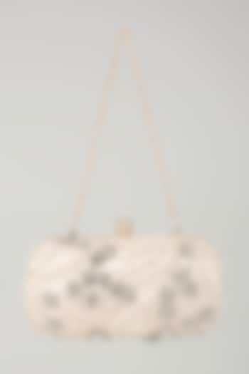 Gold Satin & Metal Crystal Hand Embroidered Clutch by Be Chic at Pernia's Pop Up Shop