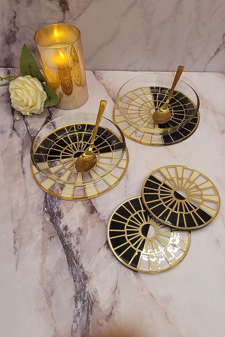 Black & White Handracfted Bowl & Spoon Set by The Bling Edit at Pernia's Pop Up Shop