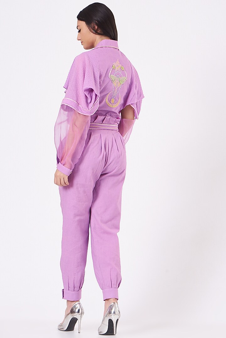 Onion Purple Embroidered Pant Set by Beejoliyo at Pernia's Pop Up Shop