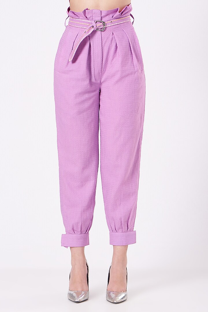 Onion Purple Embroidered Pant Set by Beejoliyo at Pernia's Pop Up Shop