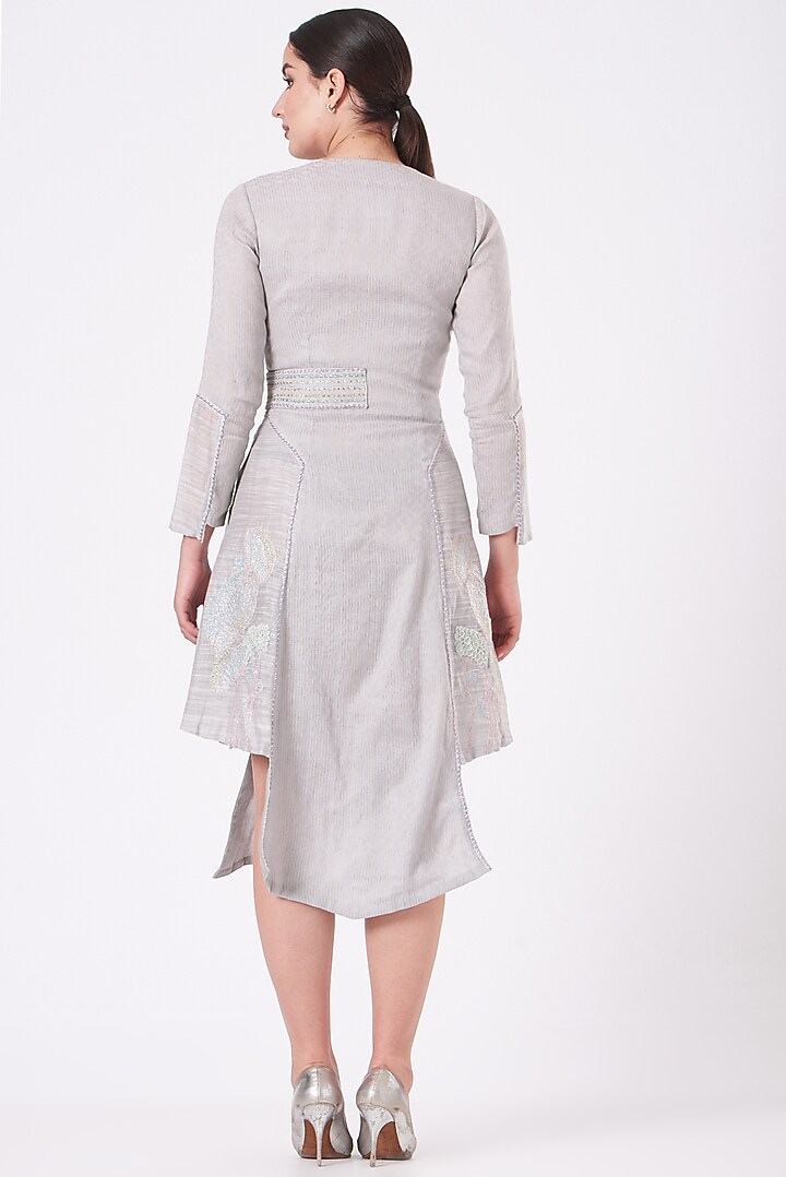 Ash Grey Embroidered Overlay Summer Dress by Beejoliyo at Pernia's Pop Up Shop