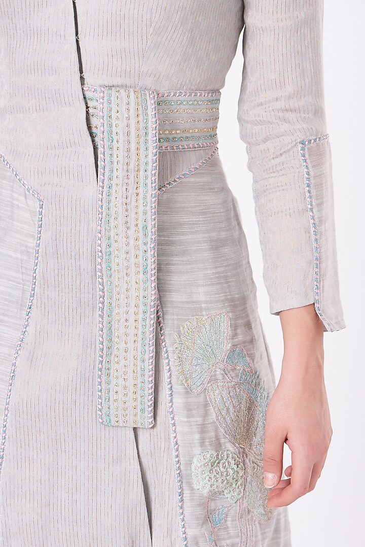 Ash Grey Embroidered Overlay Summer Dress by Beejoliyo at Pernia's Pop Up Shop